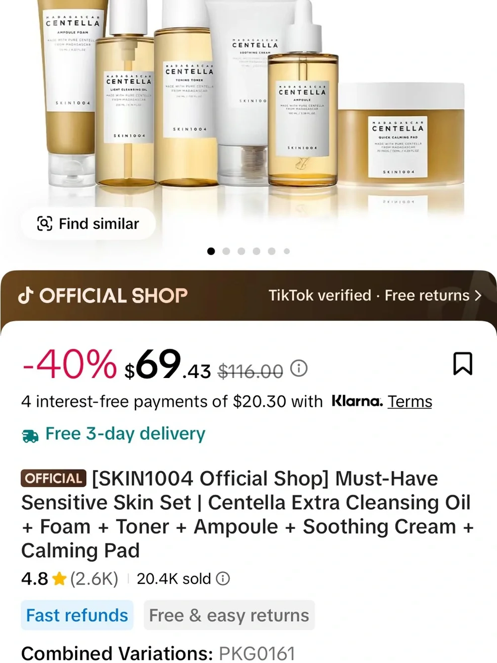 Centella Sensitive Skin Set – Soothing Gold Skincare Bundle